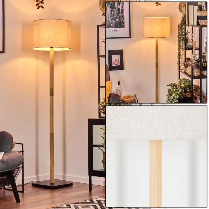 Alleen Vandaag Bassagoda Staande lamp Natuurlijke kleuren, Zwart, 1-licht