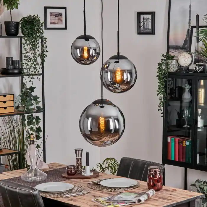 Gastor Hanglamp, Kogellampje 30 cm Rookkleurig, 3-lichts Nu Kopen