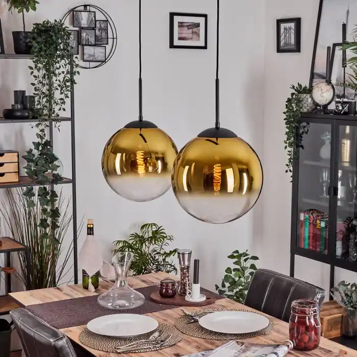 Rechtstreeks Van De Fabrikant Gastor Hanglamp, Kogellampje, Hanglamp Goud, Duidelijk, 2-lichts