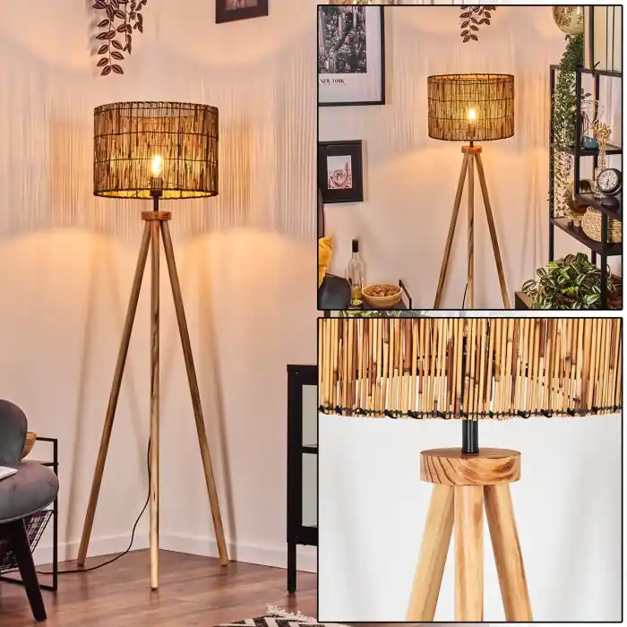 Cando Staande lamp Natuurlijke kleuren, Zwart, 1-licht Direct Beschikbaar