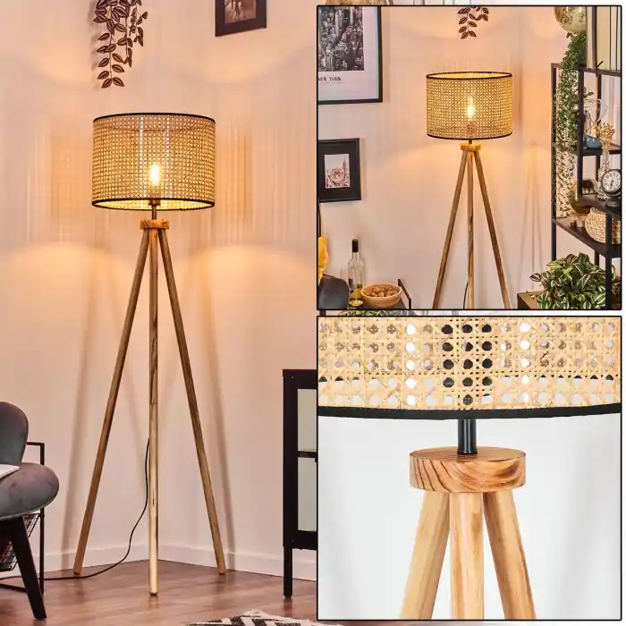 Ramila Staande lamp Natuurlijke kleuren, Zwart, 1-licht Exclusieve Aanbieding