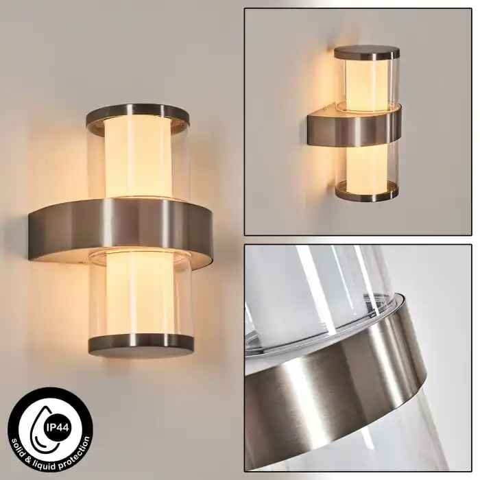Blinneberg Buitenlicht, Wandlamp voor buiten LED Nikkel mat, 2-lichts Koopje