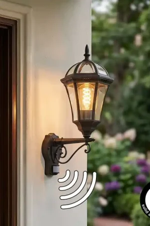Weekendaanbieding Lavajo Buitenlicht, Wandlamp voor buiten Zwart, 1-licht, Bewegingsmelder