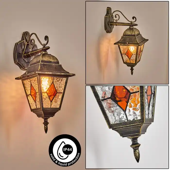 Beste Prijs Chatelain Buitenlicht, Wandlamp voor buiten Goud, Zwart, 1-licht