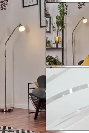 Warga Kogellampje, Staande lamp Nikkel mat, 1-licht Alleen Vandaag