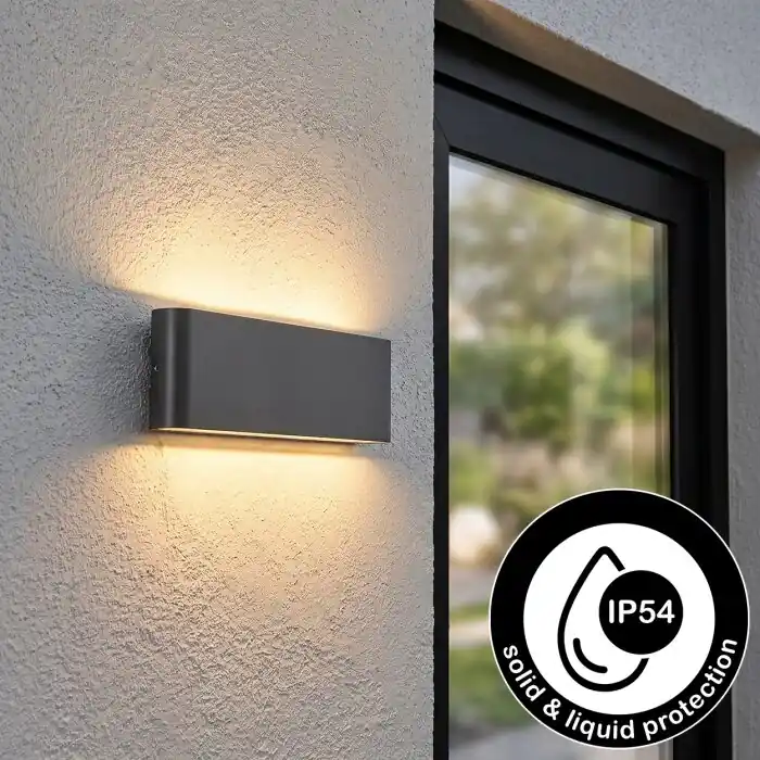Voordeelprijs Gamas Wandlamp voor buiten, Badkamerlamp, Wandlamp, Muurspot Antraciet, 1-licht