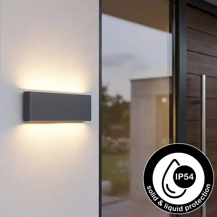 Gamas Wandlamp voor buiten, Badkamerlamp, Wandlamp, Muurspot Antraciet, 1-licht Betaalbaar