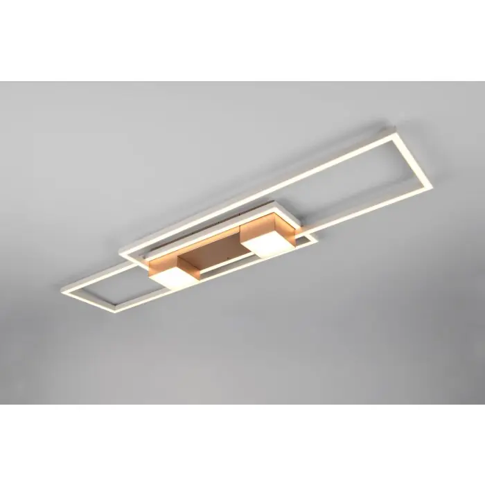 Speciale Aanbieding Trio verlichting ALBANY Plafondlamp LED Bruin, 1-licht, Afstandsbediening