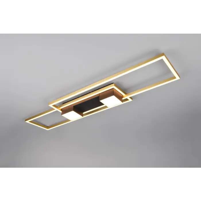 Voordeelprijs Trio verlichting ALBANY Plafondlamp LED Zwart-Goud, 1-licht, Afstandsbediening