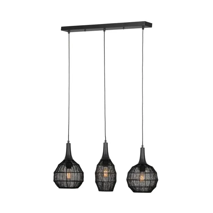 Actieprijs Trio verlichting SORAYA Hanglamp Zwart, 3-lichts