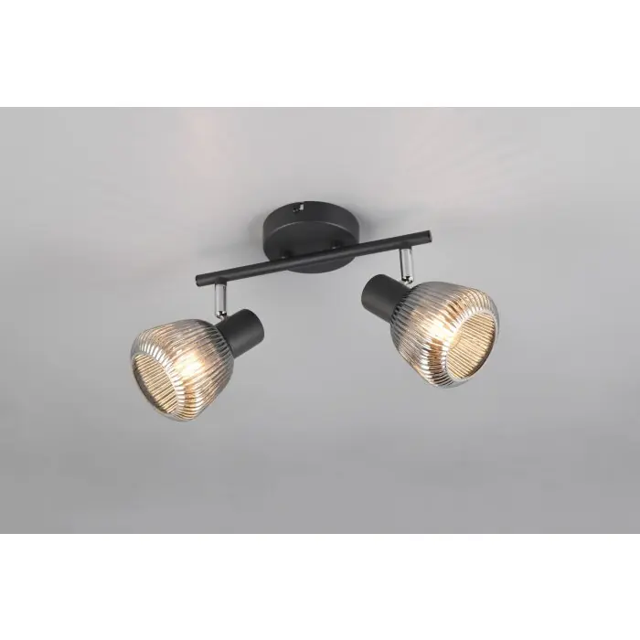 Uitverkoop Trio verlichting Tarifa Plafondspot Zwart, 2-lichts