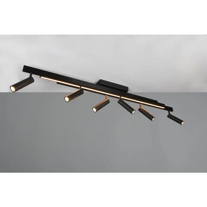 Trio verlichting Zeno Plafondlamp LED Zwart, 7-lichts, Afstandsbediening Rechtstreeks Van De Fabrikant