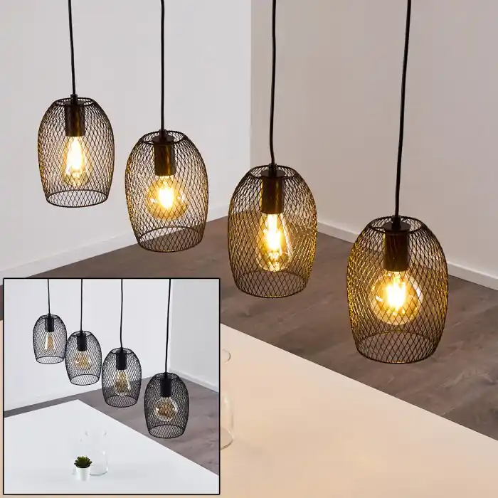Merkproduct Conewago Hanglamp Zwart, 4-lichts