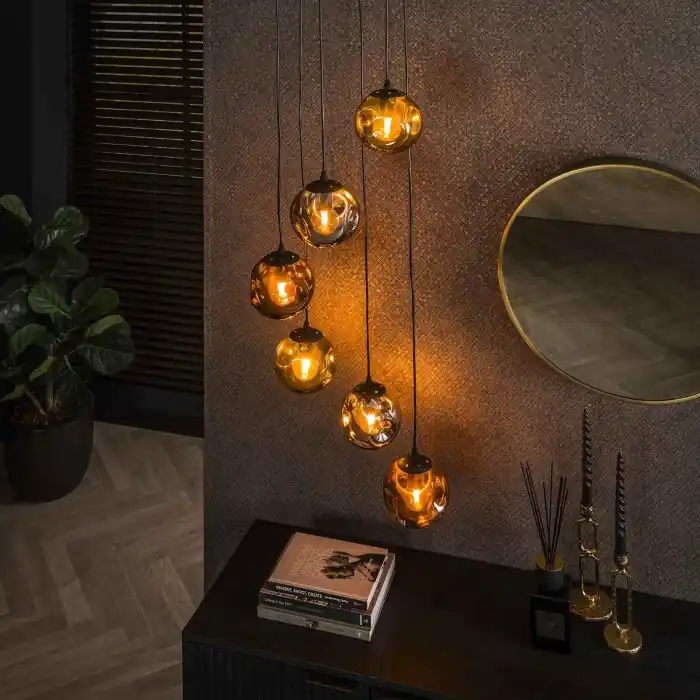 Stellar Hanglamp Antraciet, 6-lichts Express Levering