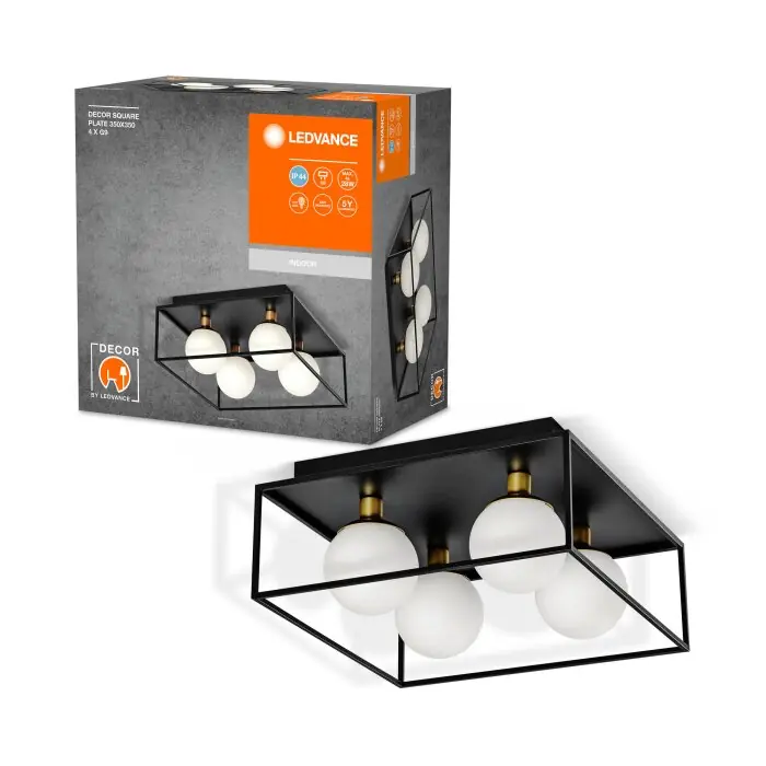 Ledvance DECOR Wand- en plafondlamp Zwart, 4-lichts Meest Verkocht