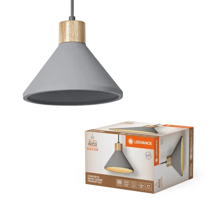 Ledvance DECOR Wand- en plafondlamp Grijs, houtlook, 1-licht Lage Prijs