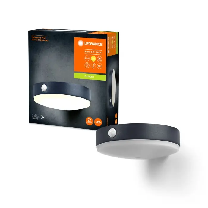 Beperkte Voorraad Ledvance ENDURA Wandlamp voor buiten LED Zwart, 1-licht, Bewegingsmelder