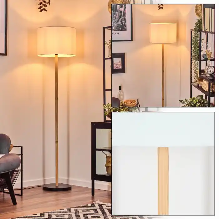 Speciale Aanbieding Bassagoda Staande lamp Natuurlijke kleuren, Zwart, 1-licht