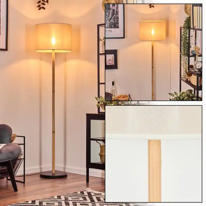 Direct Beschikbaar Bassagoda Staande lamp Natuurlijke kleuren, Zwart, 1-licht