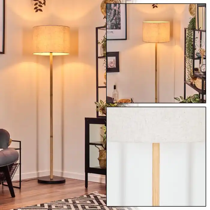 Goedkoop Bassagoda Staande lamp Natuurlijke kleuren, Zwart, 1-licht