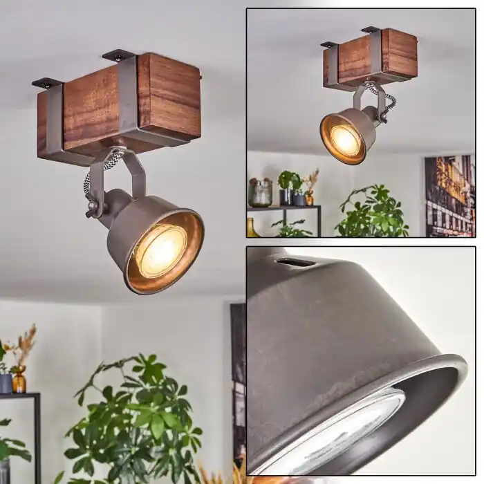 Pehefito Plafondlamp, Plafondspot Donkerbruin, Grijs, 1-licht Koopje