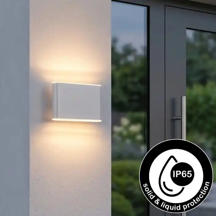 Paranhas Wandlamp voor buiten, Badkamerlamp, Licht omhoog & omlaag, Wandlamp Wit, 1-licht Tijdelijk Beschikbaar