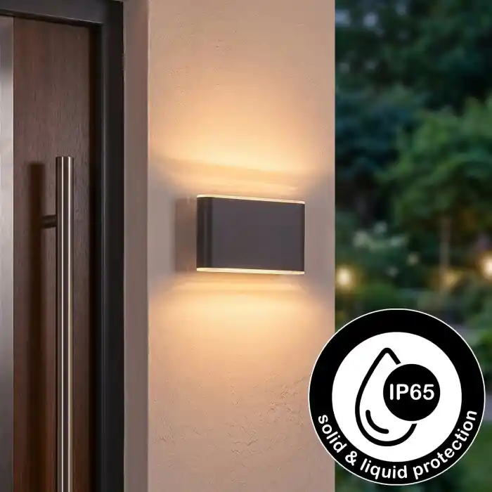 Snelle Levering Paranhas Wandlamp voor buiten, Badkamerlamp, Licht omhoog & omlaag, Wandlamp Antraciet, 1-licht