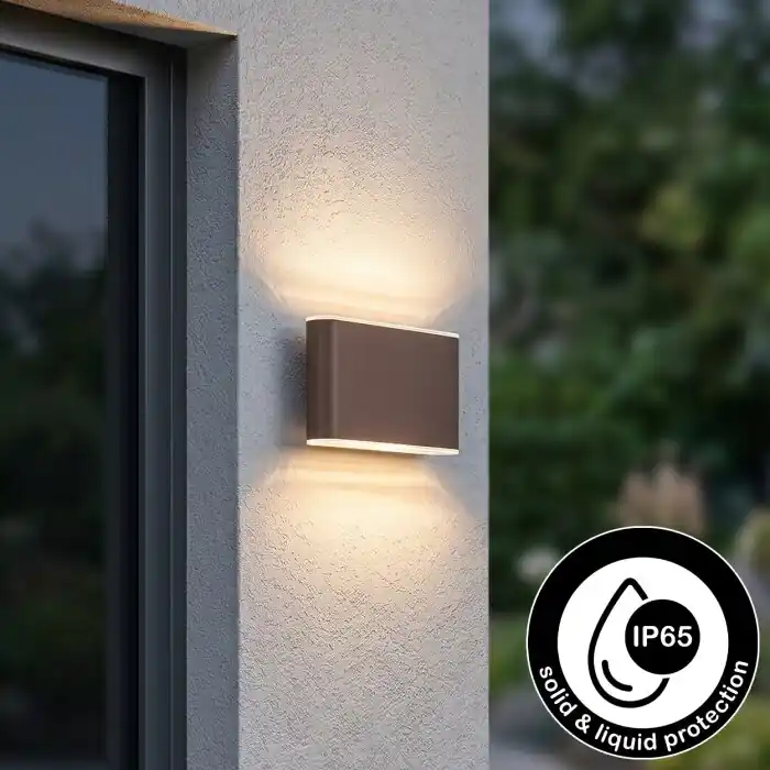 Direct Beschikbaar Paranhas Wandlamp voor buiten, Badkamerlamp, Licht omhoog & omlaag, Wandlamp Roest, 1-licht