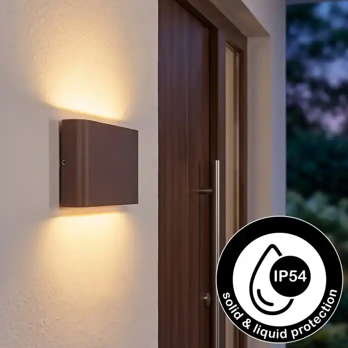 Premium Gamas Wandlamp voor buiten, Badkamerlamp, Licht omhoog & omlaag, Wandlamp LED Roest, 1-licht