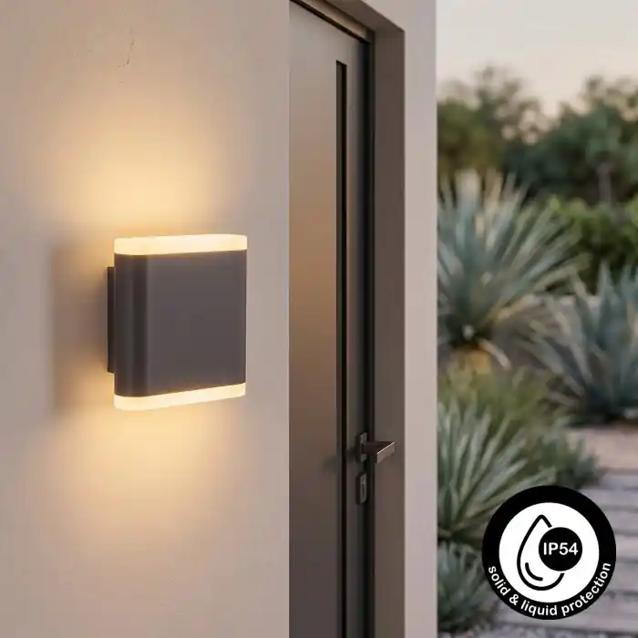 Koop Online Gamas Wandlamp voor buiten, Licht omhoog & omlaag, Wandlamp LED Antraciet, 1-licht