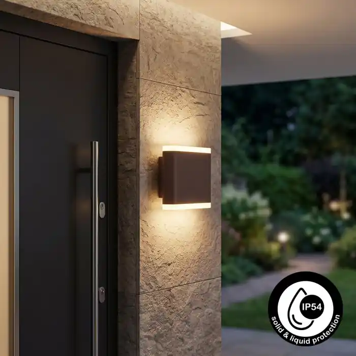 Aanbieding Gamas Wandlamp voor buiten, Licht omhoog & omlaag, Wandlamp LED Roest, 1-licht