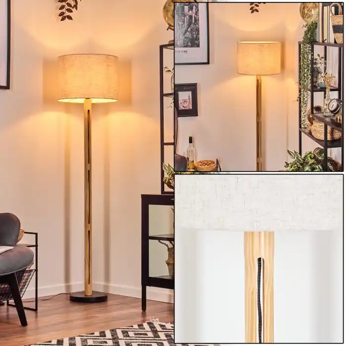 Tijdelijk Beschikbaar Bassagoda Staande lamp Natuurlijke kleuren, Zwart, 1-licht