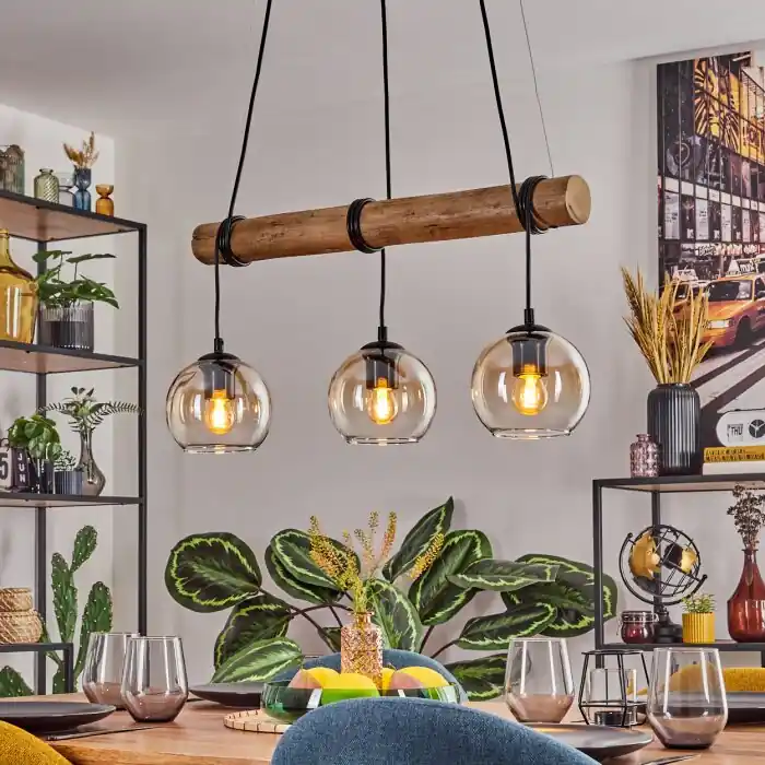 Uitverkoop Koyoto Hanglamp, Kogellampje, Hanglamp Natuurlijke kleuren, Zwart, 3-lichts