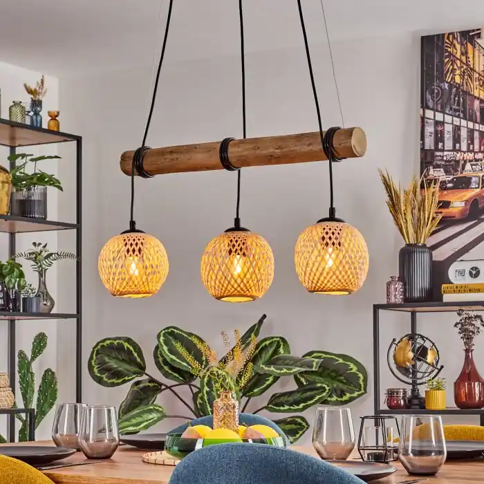 Basto Hanglamp, Kogellampje, Hanglamp Natuurlijke kleuren, Zwart, 3-lichts Shop Nu
