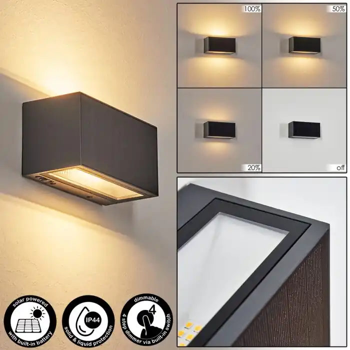 Brydebjerg Wandlamp voor buiten, Licht omhoog & omlaag, Wandlamp LED Zwart, 1-licht Veilige Betaling
