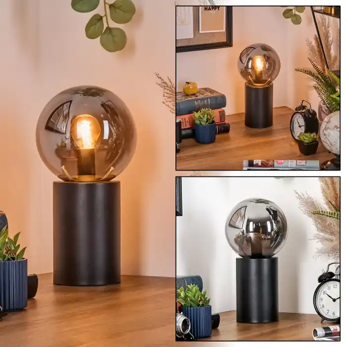 Exclusieve Aanbieding Gastor Kogellampje, Bureaulamp, Tafellamp Rookkleurig, 1-licht