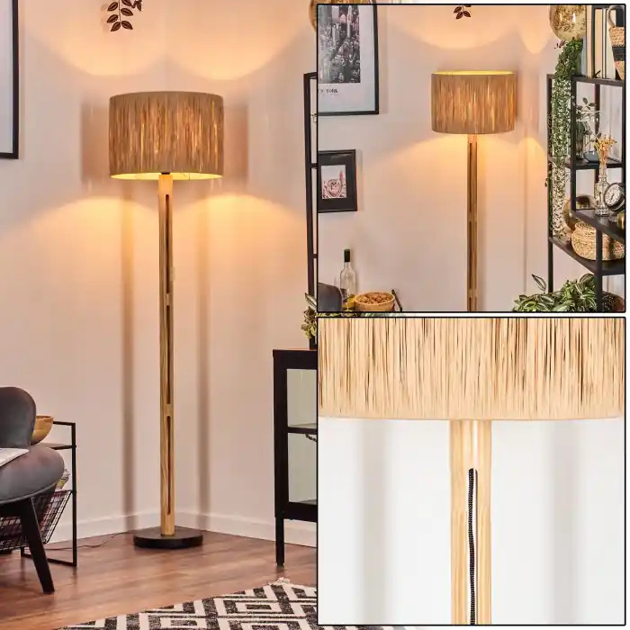 Uitverkoop Granja Staande lamp Natuurlijke kleuren, Zwart, 1-licht