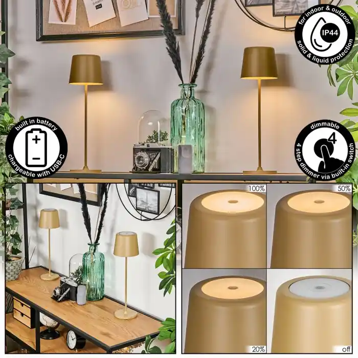 Belece Buiten tafellamp, Tafellamp LED Beige, 1-licht Beste Prijs