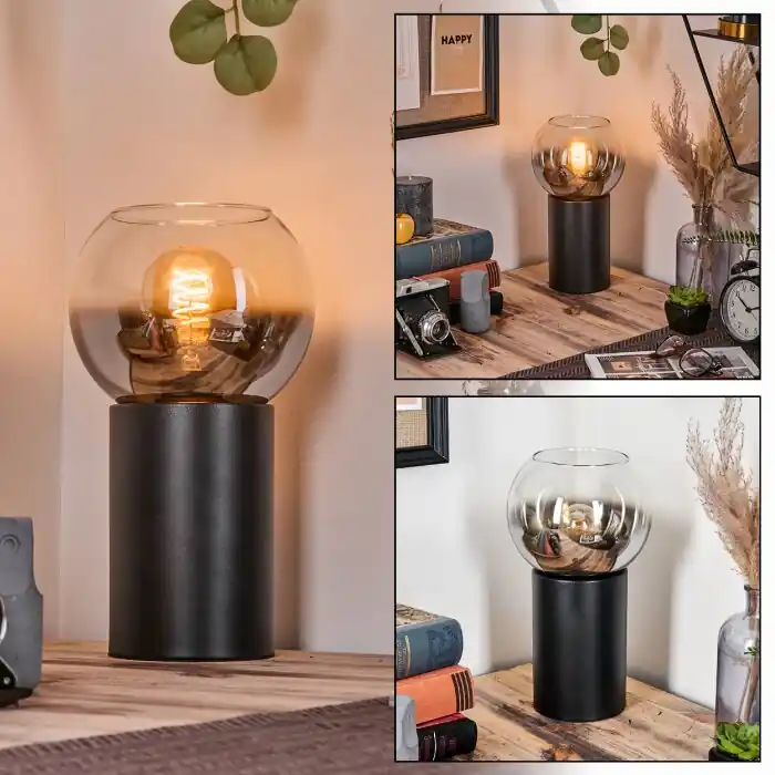 Speciale Aanbieding Koyoto Kogellampje, Bureaulamp, Tafellamp Chroom, Duidelijk, Rookkleurig, 1-licht