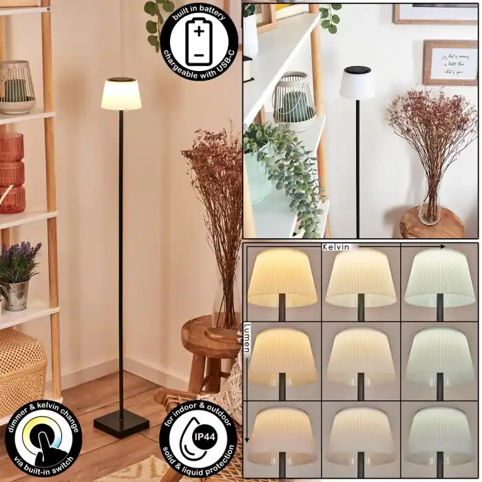 Longchamps Staande lamp LED Zwart, 1-licht Superprijs