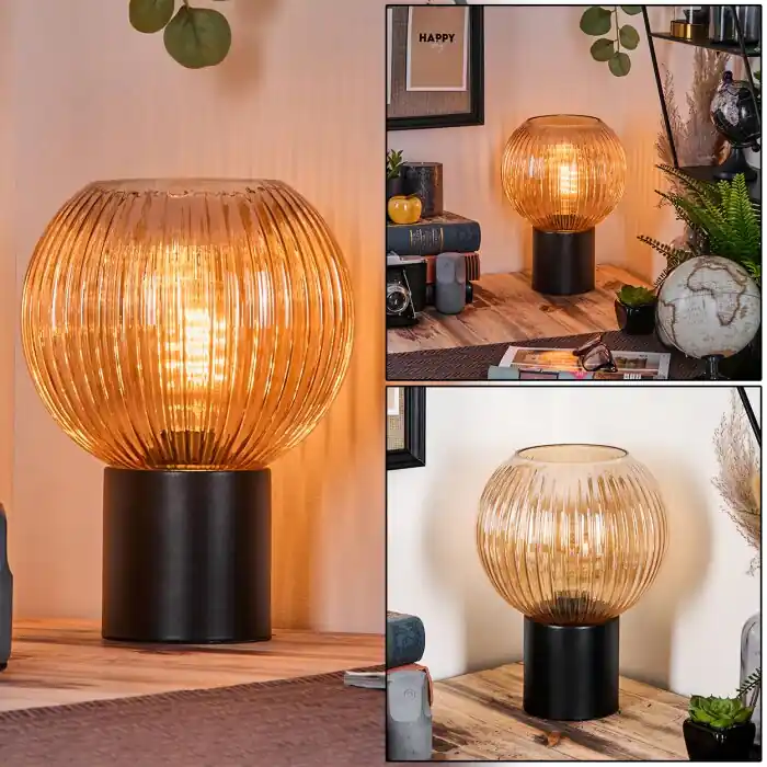Hoge Kwaliteit Koyoto Kogellampje, Bureaulamp, Tafellamp Amber, 1-licht