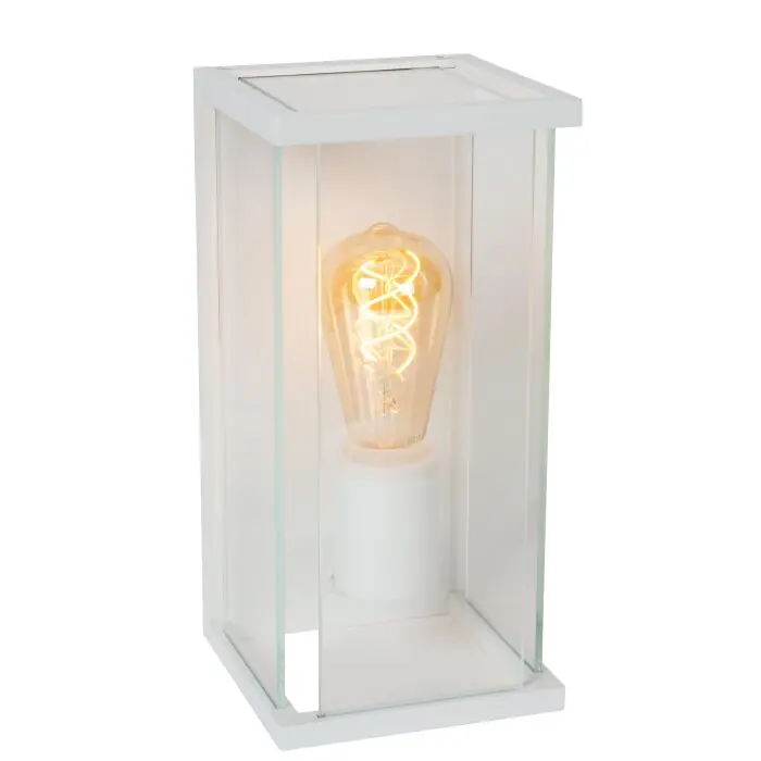 Beperkte Voorraad Lucide CLAIRE Wandlamp voor buiten Wit, 1-licht, Bewegingsmelder