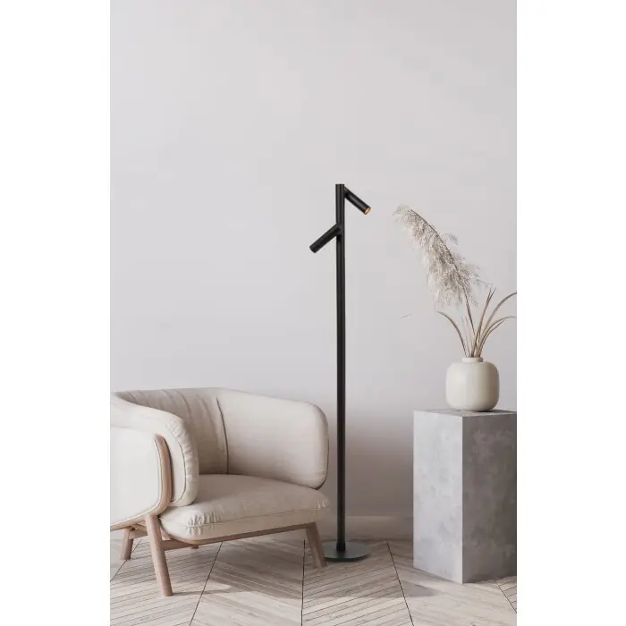 Veilige Betaling Lucide ANTRIM Staande lamp LED Zwart, 1-licht