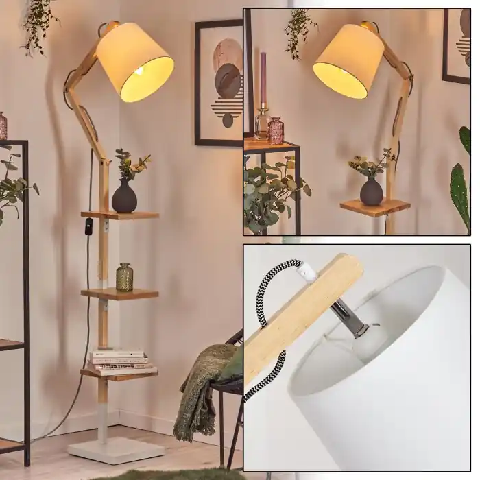 Aanbieding Tukchor Staande lamp Natuurlijke kleuren, Wit, 1-licht