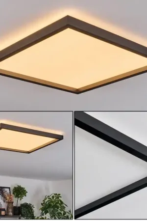 Xarel Plafondlamp, Paneel LED Zwart, 1-licht Gereduceerde Prijs