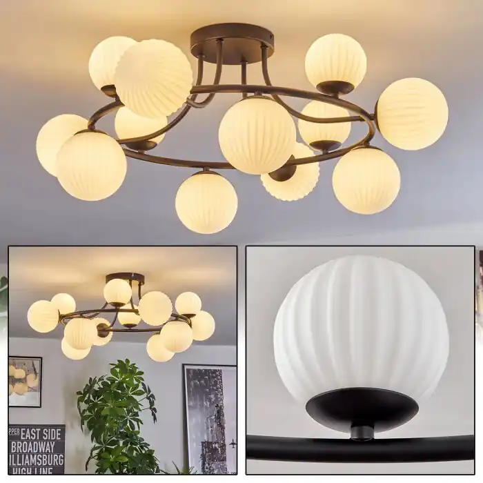 Nu Kopen Chehalis Plafondlamp, Kogellampje 76 cm Wit, 12-lichts
