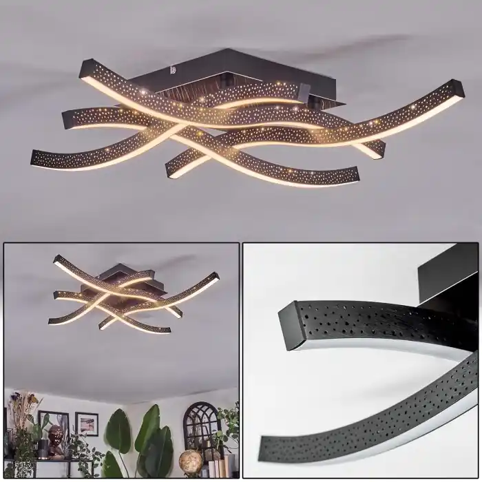 Populair Arlan Plafondlamp LED Zwart, 1-licht