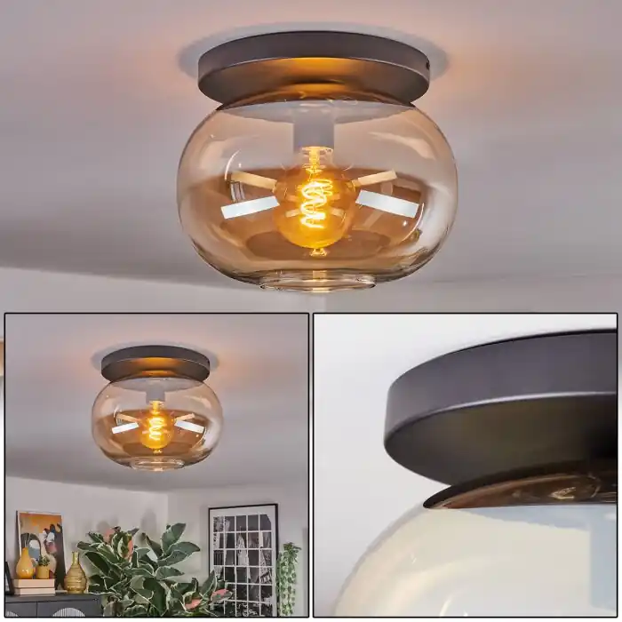 Koop Vandaag Apedo Plafondlamp, Kogellampje Amber, 1-licht
