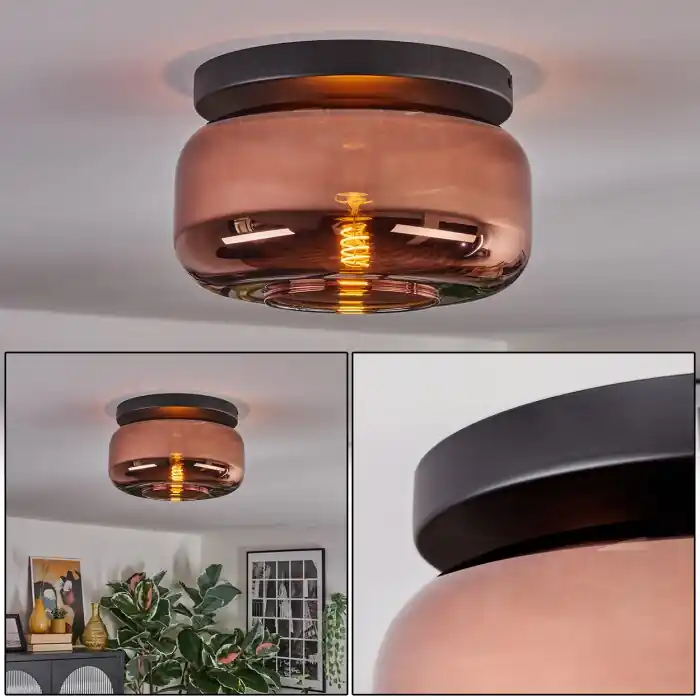 Boza Plafondlamp, Kogellampje Koperkleurig, 1-licht Exclusieve Aanbieding