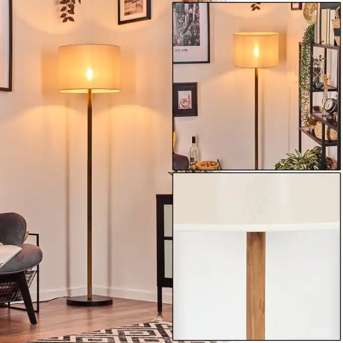 Bassagoda Staande lamp Natuurlijke kleuren, Zwart, 1-licht Goedkoop